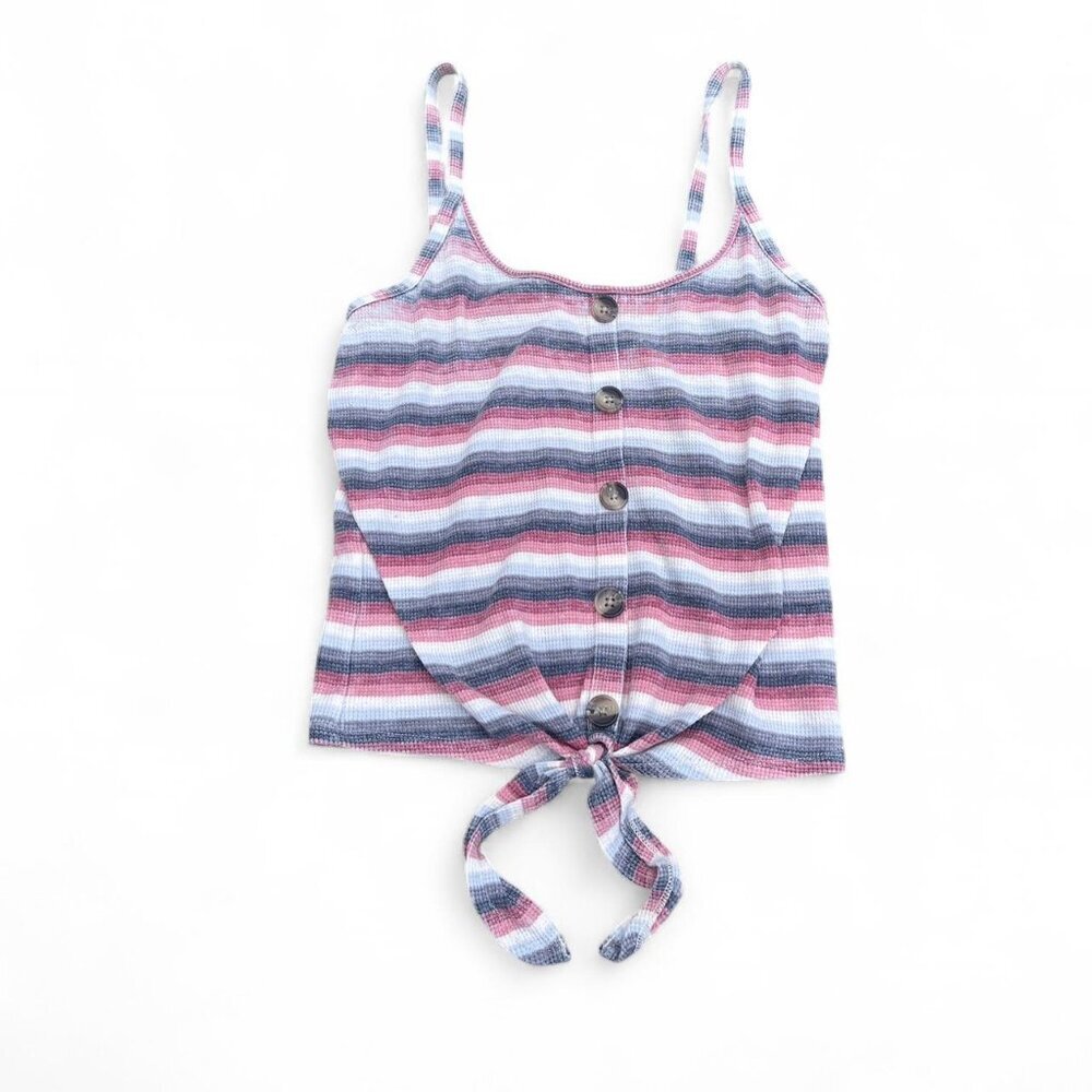 American Eagle Outfitters Striped Tank With Tie Front Detail Size Medium‎